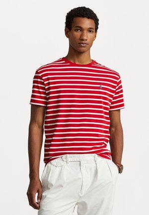 Polo Ralph Lauren CLASSIC FIT STRIPED JERSEY T-SHIRT - Apdrukāts T-krekls - red/white