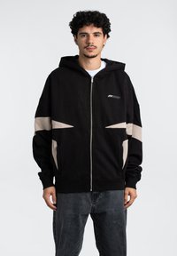 Pegador ADERNO BOXY - Sweatjacke - washed black light beige