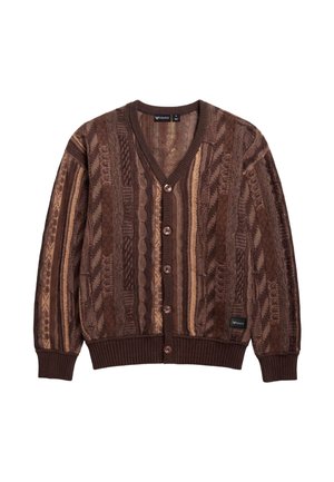 Colucci, 3D KNIT CARDIGAN - Strickjacke - aop brown