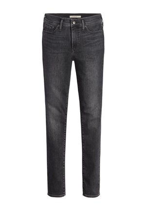 Czarne dżinsy o prostym kroju, z klasycznym pięciopocketowym designem i subtelnym wyblaknięciem. Zamek błyskawiczny i metalowy guzik.