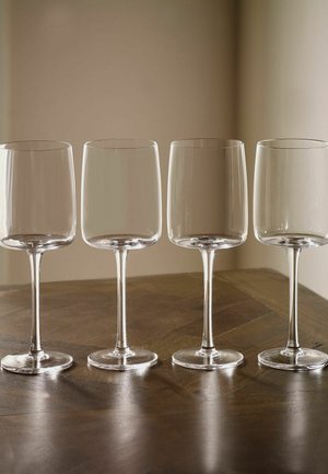 Westwing Collection MOUTH-BLOWN BOROSILICATE HIGHBALL GLASSES BUBBLY, SET OF 4 - Glas - transparent