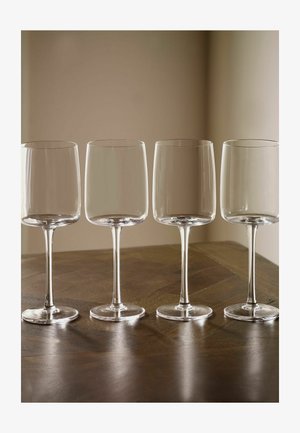 Westwing Collection MOUTH-BLOWN BOROSILICATE HIGHBALL GLASSES BUBBLY, SET OF 4 - Glas - transparent