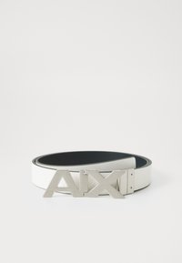 Armani Exchange REVERSIBLE PLATE BELT UNISEX - Öv - off-white/white
