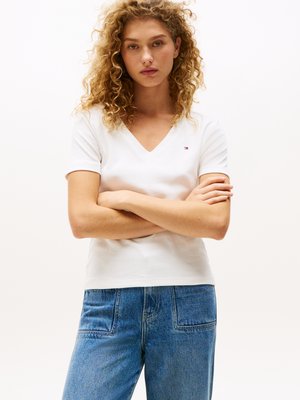 Tommy Hilfiger SLIM CODY - Basic T-shirt - ecru