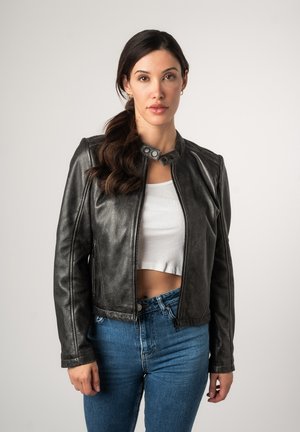 Giacca di pelle - vintage grey