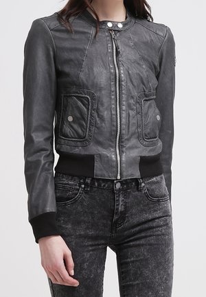 Leren jas - anthracite