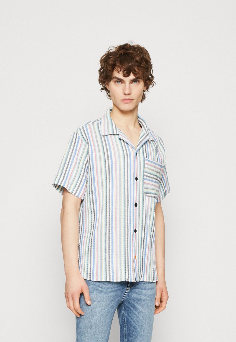 Scotch & Soda - STRUCTURED SHORT SLEEVE STRIPE SHIRT - Marškiniai - multi blue red, Padidinti