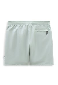 Pantaloni da bagno verde chiaro realizzati in tessuto morbido. Vita elastica con tasca a zip sul retro. Design semplice, senza fantasie o decorazioni.