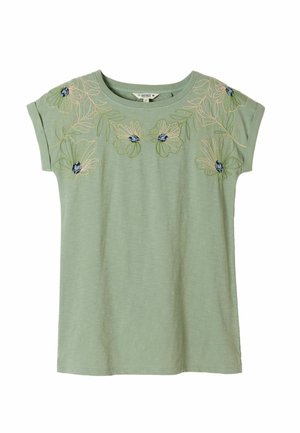 FatFace, REGULAR FIT - EMBROIDERED PLACEMENT FLORAL T-SHIRT - Print T-shirt - green