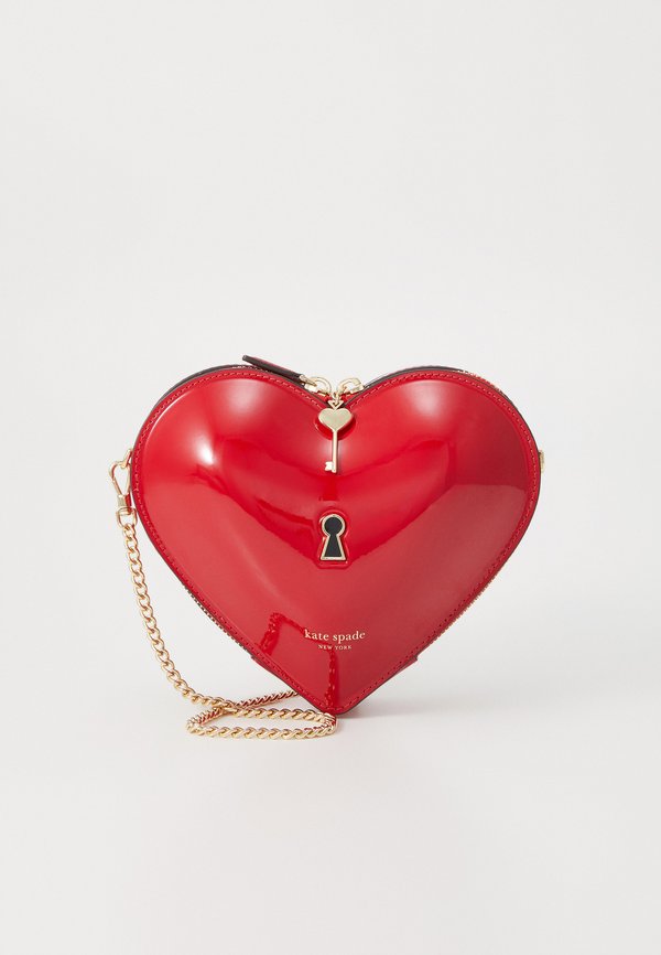 KEY TO MY HEART PATENT CROSSBODY - Cross body bag - cherry rouge2