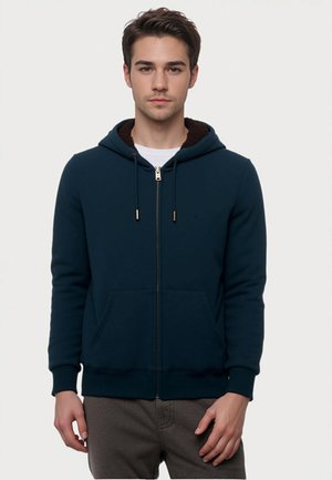 Felpa con zip - dunkelgrau