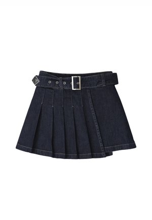 Gonna a pieghe - dark blue denim