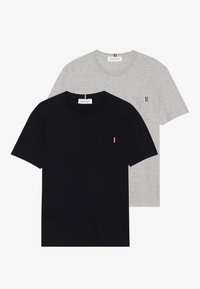 Pier One 2 PACK  - T-shirts - black/mottled grey