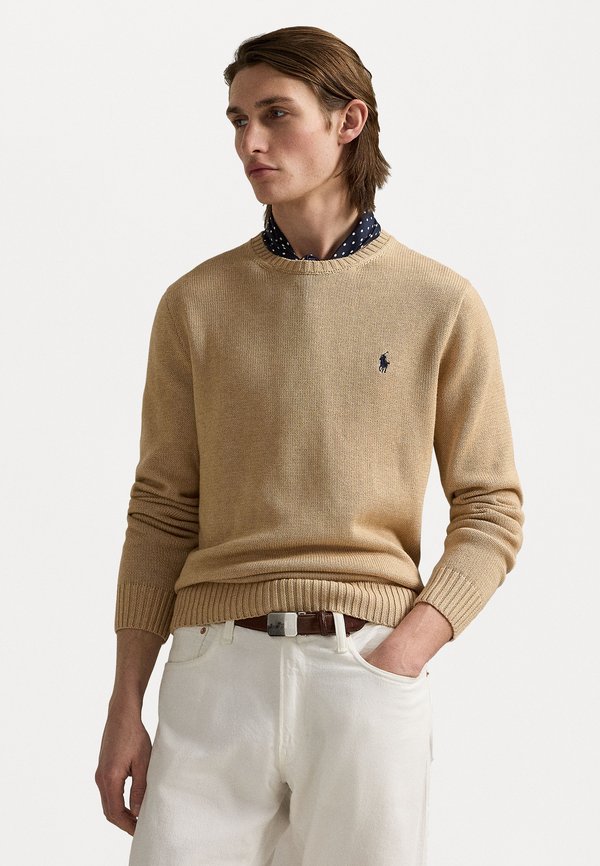 COTTON CREWNECK SWEATER - Jumper - camel