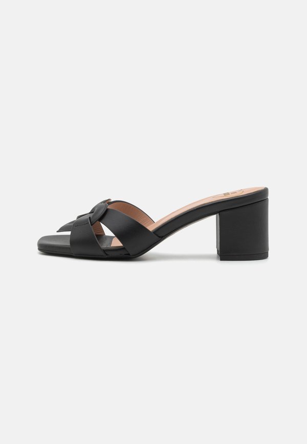 FILLED HEART - Heeled mules - nero
