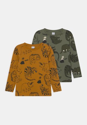 MINI DINO 2 PACK - Langærmede T-shirts - dark dusty yellow