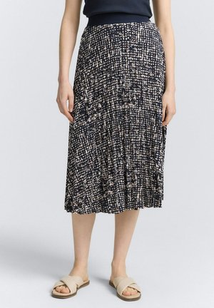 Gonna a pieghe - navy abstract dot design