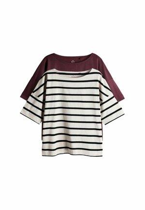 REGULAR FIT - 2 PACK HEAVYWEIGHT BOAT NECK BOXY - T-Shirt print - multi