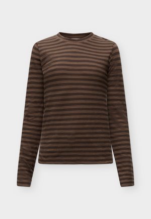 Marc O'Polo, LONGSLEEVE - Long sleeved top - dark brown/multi