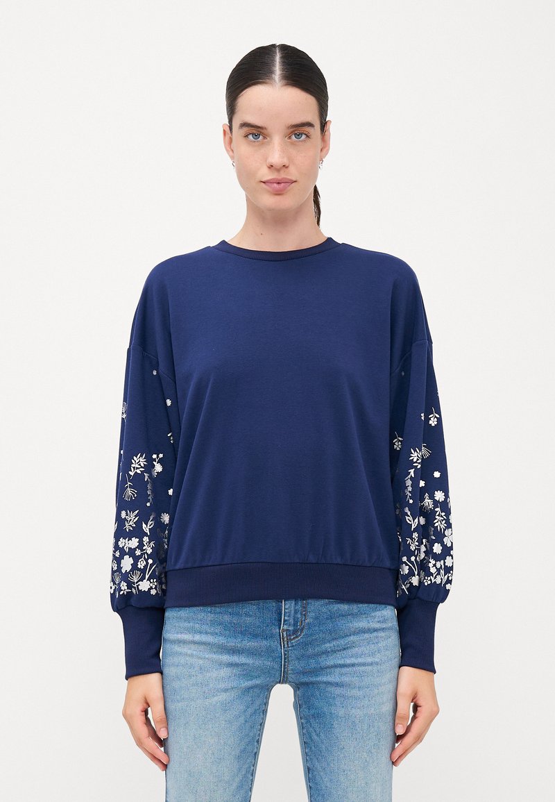 ONLY Tall ONLBROOKE FOIL O NECK - Φούτερ - naval academy/silver-colored