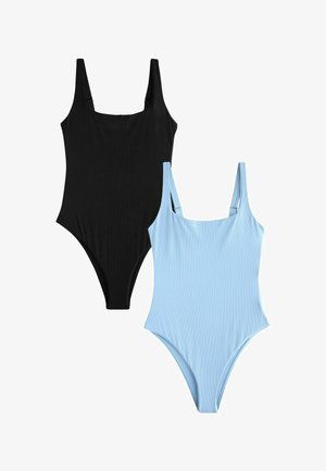 Next, TALL FIT - SQUARE NECK SWIMSUIT 2 PACK . - Maillot de bain - blue black rib