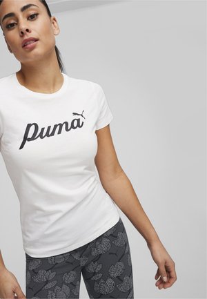 Puma SCRIPT TEE - Camiseta estampada - white