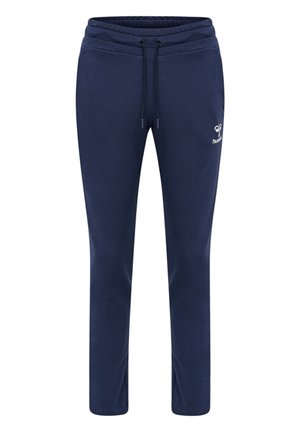 Marine joggers met een tapered fit, gemaakt van zachte stof. Voorzien van een elastische tailleband met trekkoord en een klein logo op de linker bovenbeen.