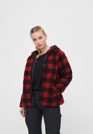 Fleece jacket - red/black/white