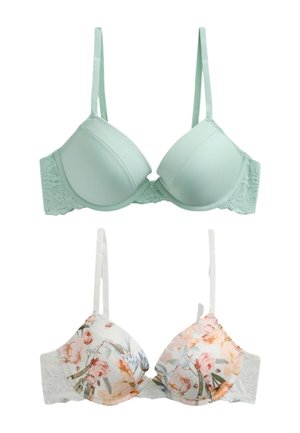 Next, CARA  PLUNGE TWO PACK - Tõstev rinnahoidja - green cream floral
