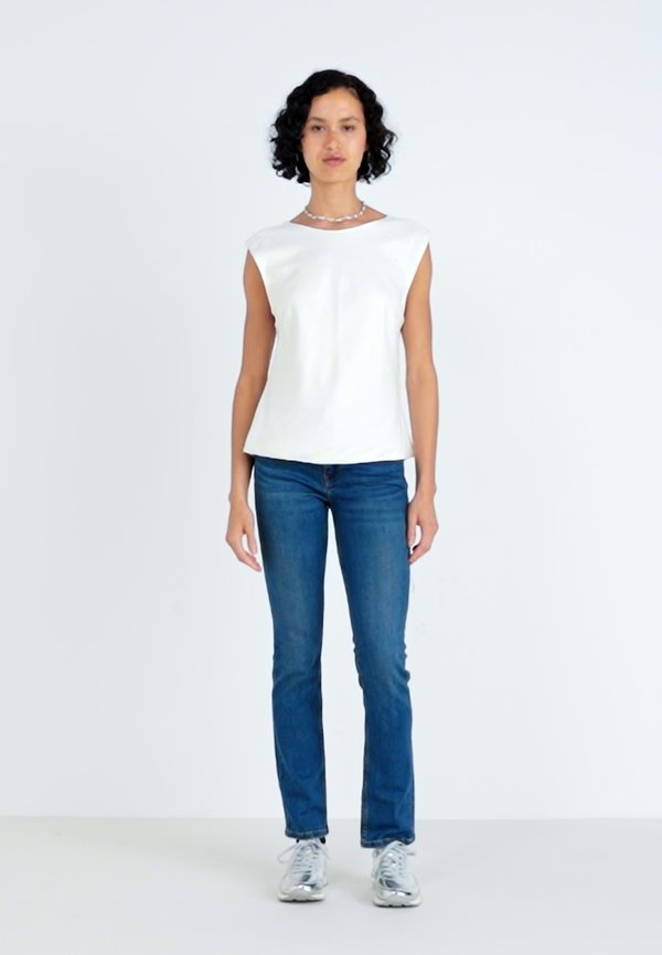 Linen-Blend Skimming Shell Top - Top - turquoise2