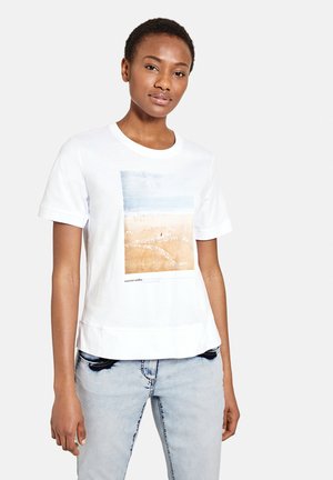 T-shirt con stampa - offwhite gemustert