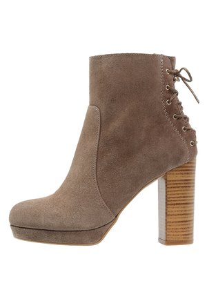 Enkellaarsjes met hoge hak - taupe