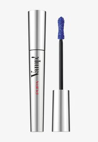 Srebrna tubka tuszu do rzęs z czarną szczoteczką. Szczoteczka ma niebieskie włosie. Na tubce znajduje się czarny napis „Vamp!” oraz czerwony napis „PUPA”.