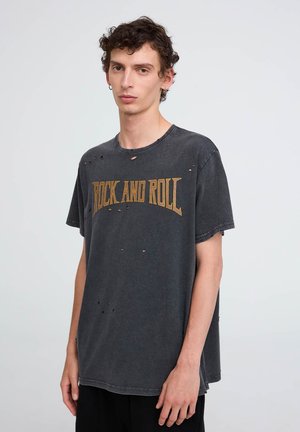 Terranova ROCK AND ROLL E STRAPPI - T-shirt con stampa - antracite