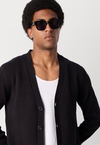 Lindbergh BUTTON CARDIGAN - Cardigan - black