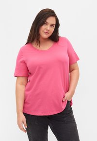 Zizzi Jednoduché tričko - hot pink