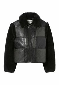 Veste en similicuir - noir gris