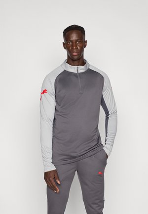 INDIVIDUALLIGA 1/4 ZIP TOP - T-shirt à manches longues - dusky gray/red/gray echo