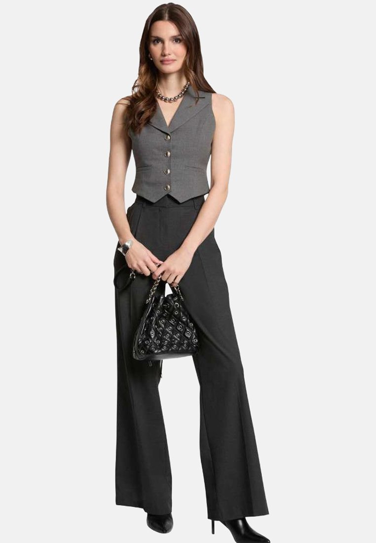 GRACE KARIN Gilet Femme Vintage Sans Manches Costume - Col En V Élégant, Gris Clair