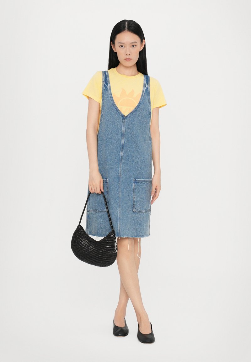 cut out wedding dress Mother Denim Short Sleeve Frenchie Fray Dress in Dove White – Order Of Style main image 0