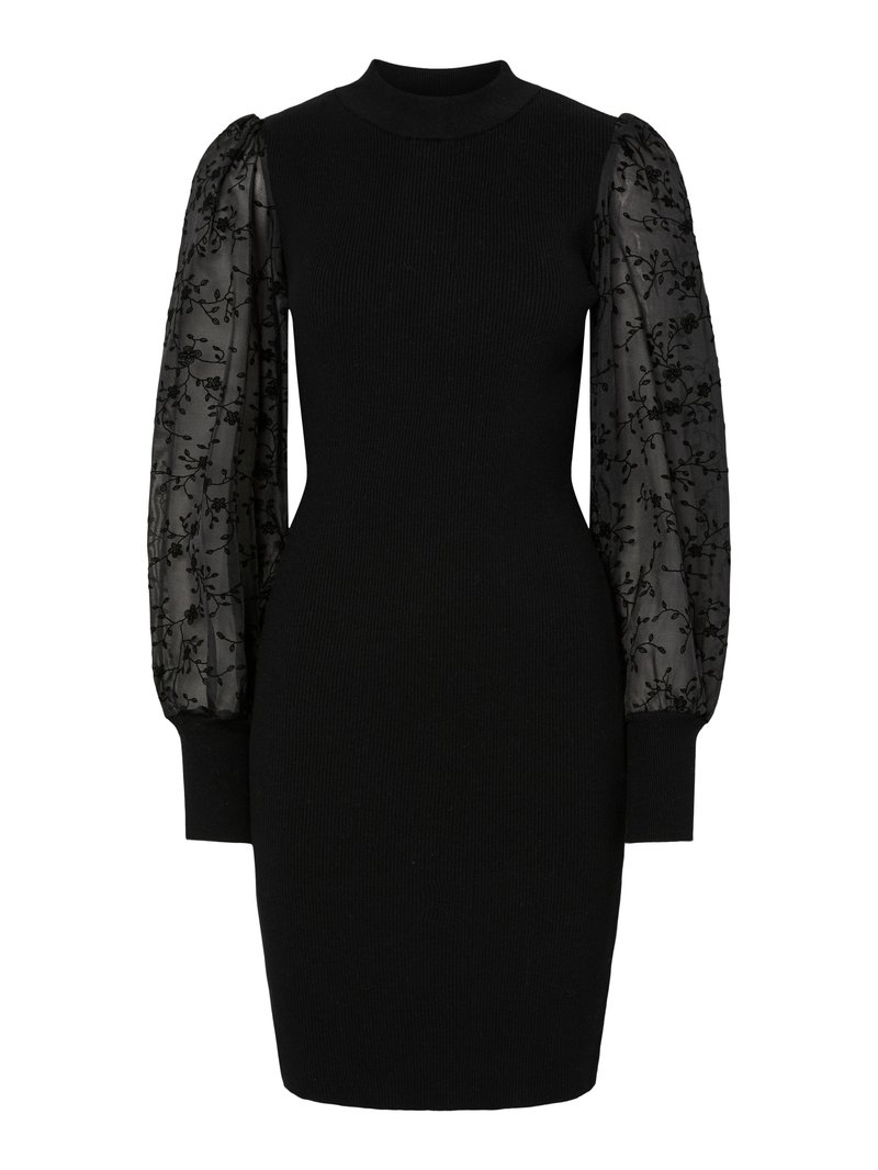 Zwarte Y.A.S. Midi jurk YASJASMINNI LS MIDI SHIRT DRESS S