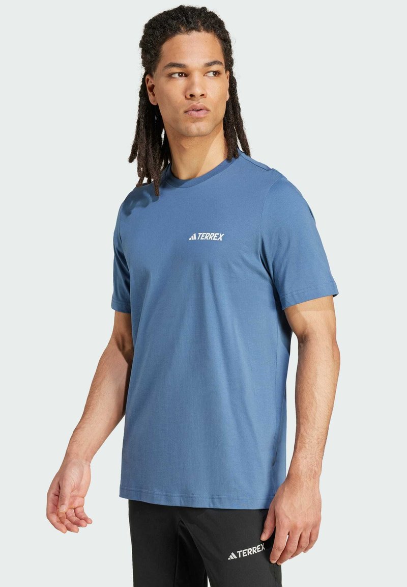 Adidas Terrex MOUNTAIN TEE - Camiseta estampada - blue
