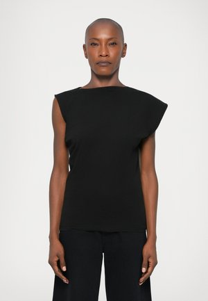 BETH TEE - Lihtne T-särk - black