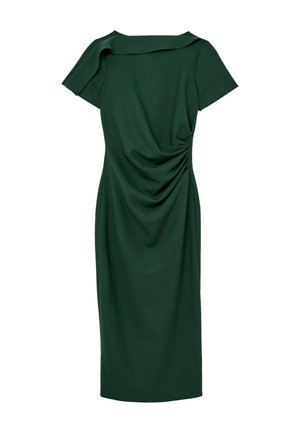 Reiss, PETITE FIT - HILARY RUCHED-DETAIL BOAT-NECK MIDI DRESS - Egyenes szabású ruha - teal green