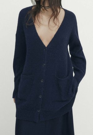 Strickjacke - blue-black denim