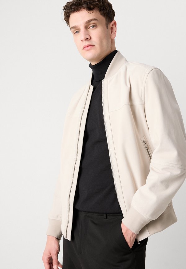 JOHICE - Leather jacket - light beige4