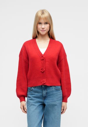 VMCARRIE ROSE CARDIGAN - Strickjacke - ribbon red
