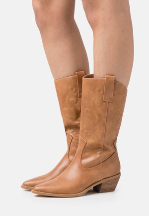 Anna Field Bottes de cowboy / motard - cognac