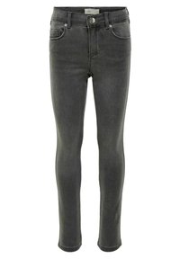 Slim-fit jeans i mörkgrå denimbomull, med en klassisk femficksdesign, knäppning och subtil blekning för en modern stil.