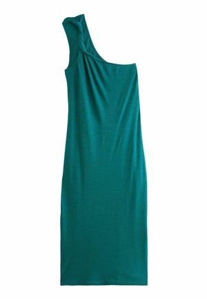 Next ONE SHOULDER TWIST - Vestito di maglina - teal blue